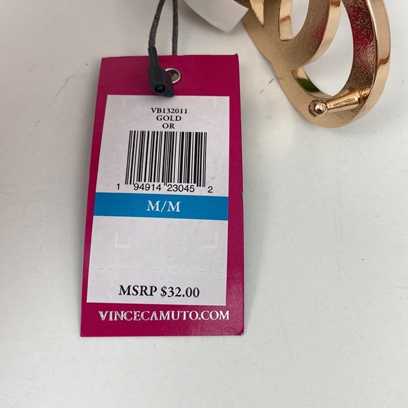 Vince Camuto gold belt, buckle with pearl & rhinestone accents NWT, size M - Picture 8 of 11